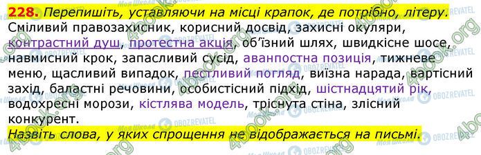 ГДЗ Українська мова 10 клас сторінка 228